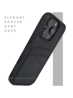 iPhone 16 Pro Zwart Leren Hoesje met Kaartvakken &ndash; Elegante Bescherming