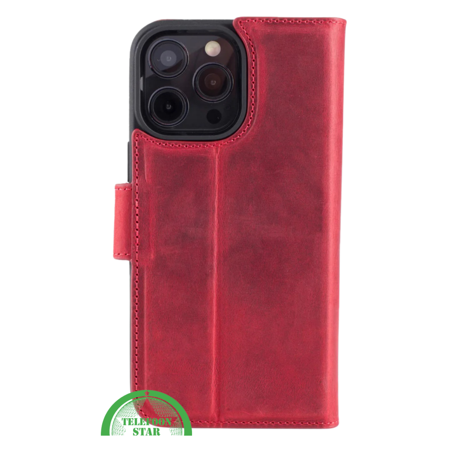 Rood Bookcase Hoesje iPhone 14 Pro Max &ndash; Luxe &amp; 360&deg; Bescherming | Telefoonstar