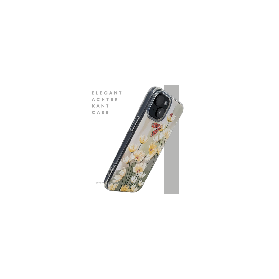 iPhone 15 Hoesje &ndash; Transparant Met Bloemen &amp; Vlinderprint | Elegant, Natuur &amp; Uniek