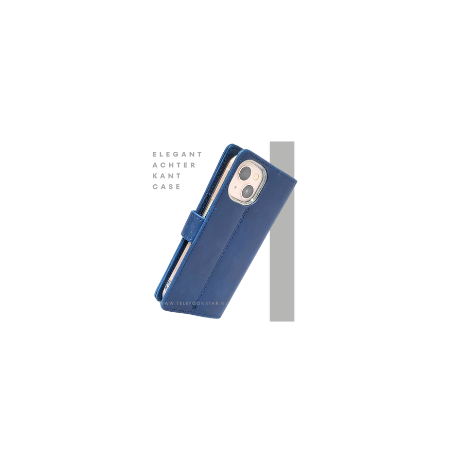 Donkerblauw Bookcase Hoesje iPhone 13 / 14 &ndash; Magneetsluiting en Pasjesvakken | &euro;14,95