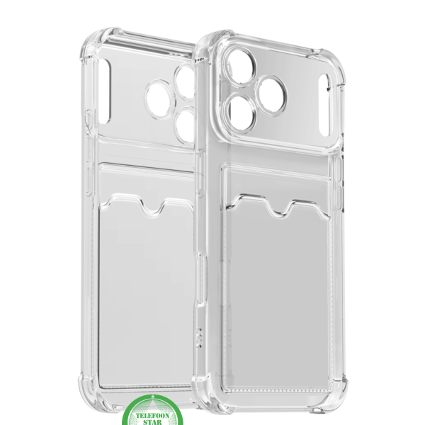 Silicone hoesje voor iPhone 17 Pro Max &ndash; Transparant Silicone met Kaarthouder | Telefoonstar – foto 2