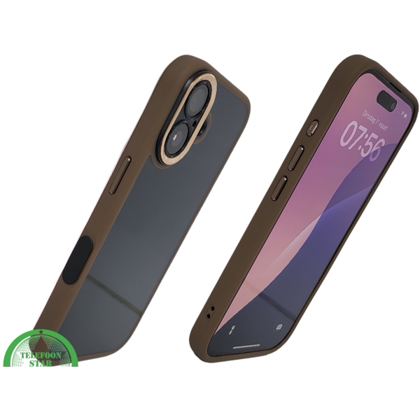 hoesje doorzichtig bruin randen silicone voor iPhone 17 – foto 2