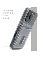 iPhone 16 Pro Transparant Hoesje met Opklapbare Kaarthouder &ndash; Stevige en Elegante Bescherming