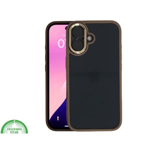 hoesje doorzichtig bruin randen silicone voor iPhone 17 – foto 3