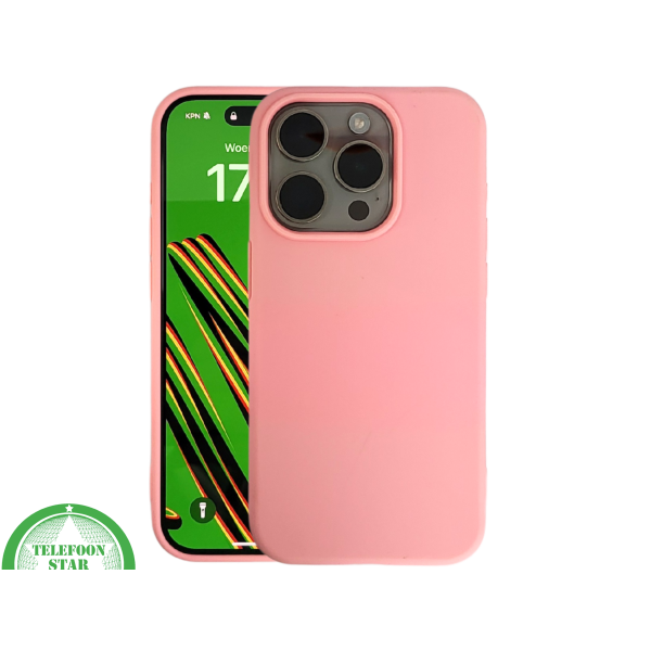 Lichtroze iPhone 15 Pro Hoesje &ndash; Zachte Siliconen Bescherming | Telefoonstar.nl – foto 3