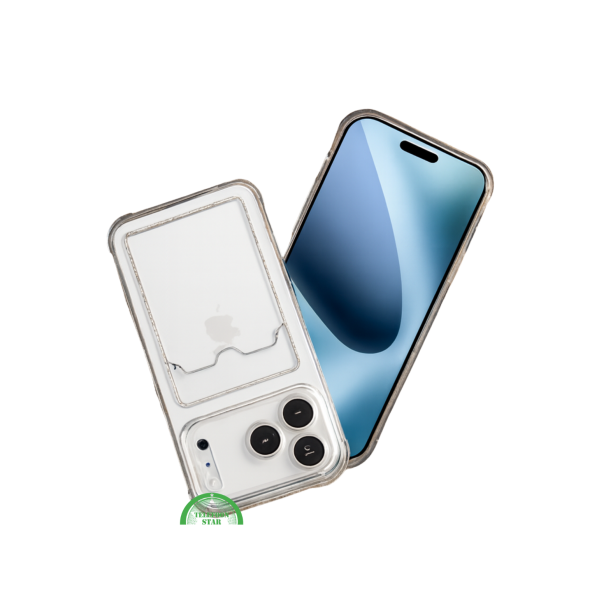 Silicone hoesje voor iPhone 17 Pro Max &ndash; Transparant Silicone met Kaarthouder | Telefoonstar – foto 3
