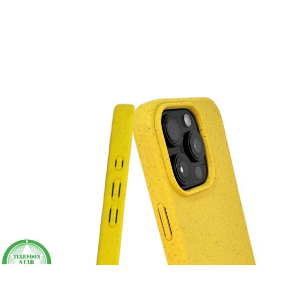 iPhone 16 Pro Geel Eco Hoesje &ndash; Biologisch Afbreekbare Matte Bescherming – foto 6