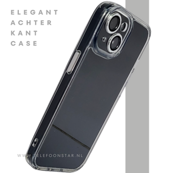 iPhone 15 Hoesje &ndash; Transparant Met Zwarte Achterkant | Minimalistisch & Stijlvol