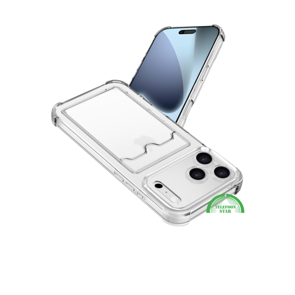 Silicone hoesje voor iPhone 17 Pro Max &ndash; Transparant Silicone met Kaarthouder | Telefoonstar – foto 4