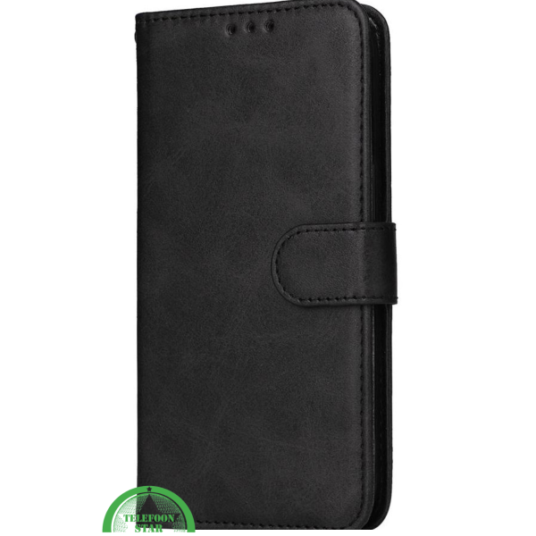 Hoesje voor iPhone 16E Zwart Leren Bookcase Slank en comfortabel ontwerp – foto 2