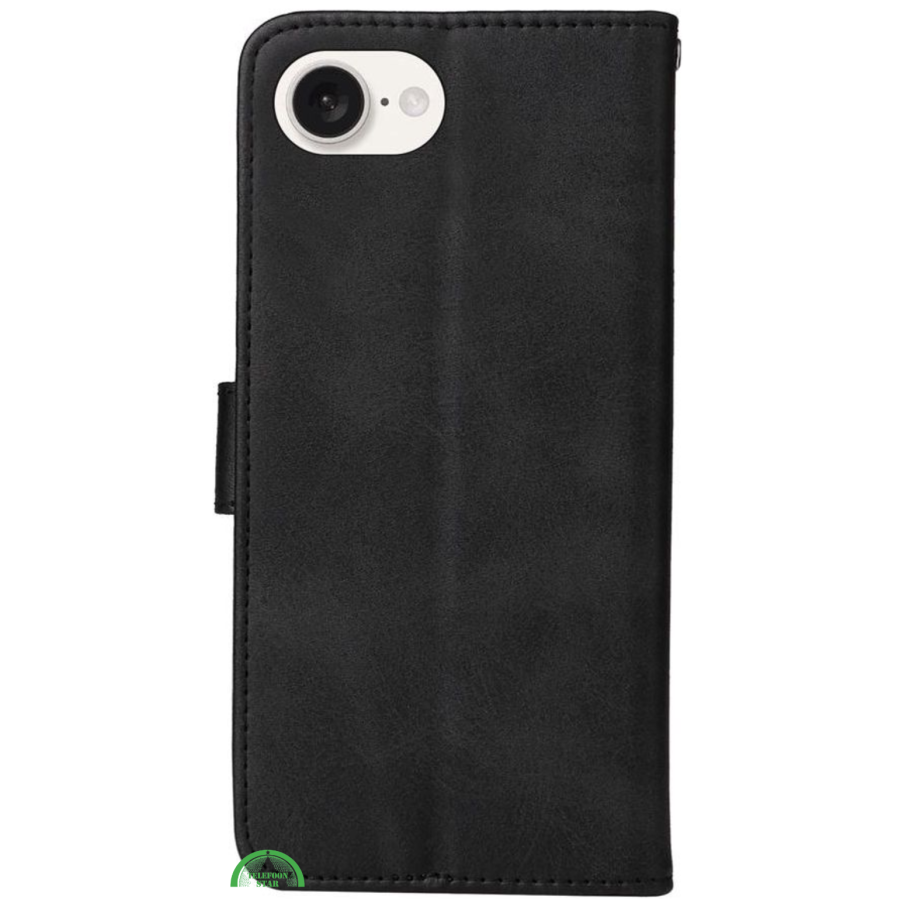 Bookcase Hoesje voor iPhone SE Zwart, Stijlvol, Functioneel &amp; 360&deg; Bescherming