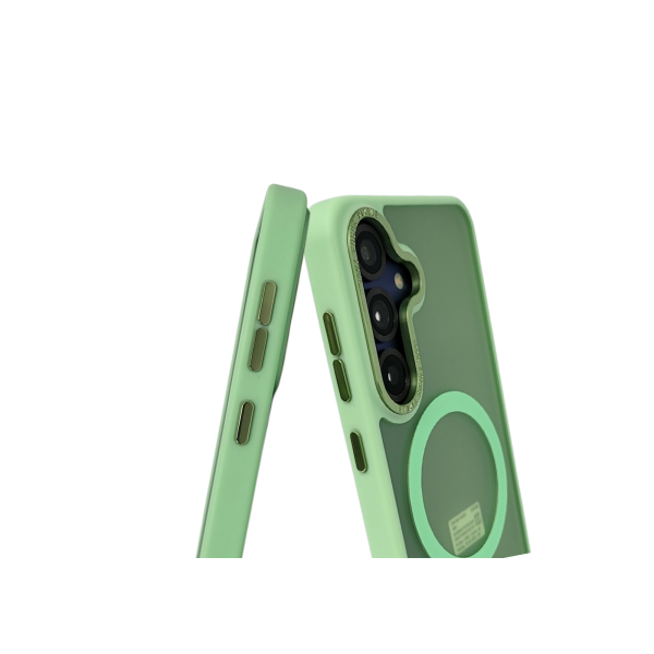 Samsung Galaxy S25 MagSafe Hoesje &ndash; Transparant met Groen | Magnetisch &amp; Schokbestendig – foto 4