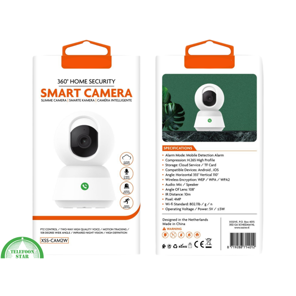 Slimme 360&deg; Beveiligingscamera &ndash; Met App, Bewegingsdetectie &amp; Nachtzicht &ndash; Voor Binnengebruik – foto 4