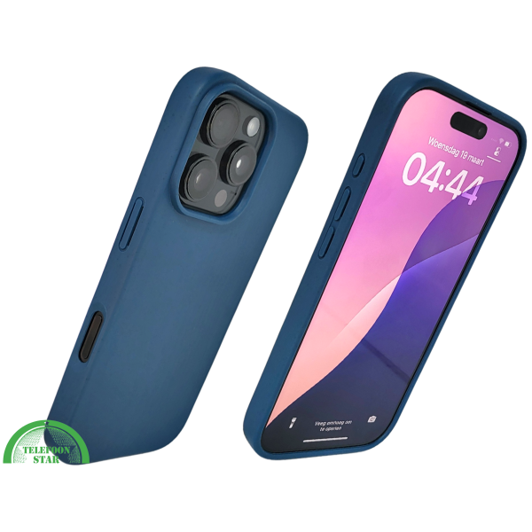 iPhone 16 Pro Max Donkerblauw Hoesje &ndash; Mat Design met Stevige Achterkant Bescherming – foto 2