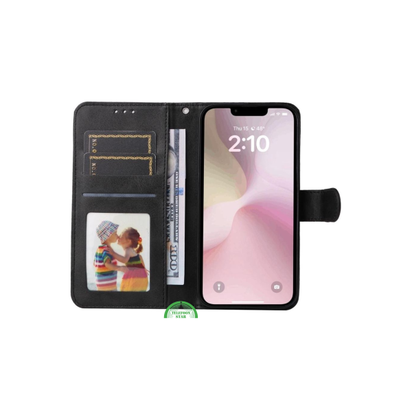 Bookcase Hoesje voor iPhone SE Zwart, Stijlvol, Functioneel &amp; 360&deg; Bescherming – foto 3