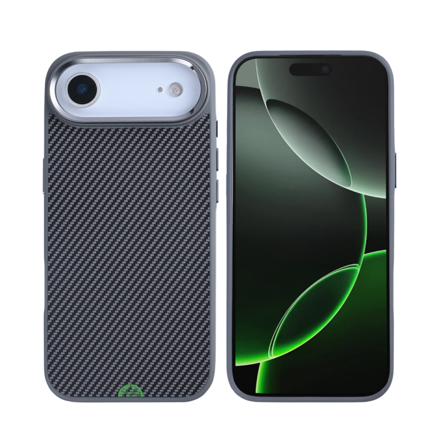 hoesje iPhone 17 Air Zwart Carbon Shield Grip Case