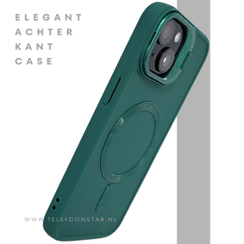 iPhone 15 Hoesje &ndash; Donkergroen Met MagSafe Ondersteuning | Stoer & Slim Ontwerp
