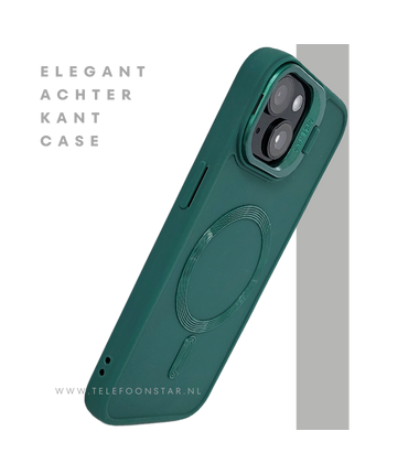 iPhone 15 Hoesje &ndash; Donkergroen Met MagSafe Ondersteuning | Stoer & Slim Ontwerp