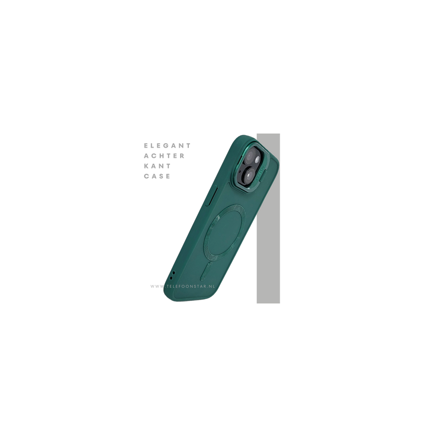 iPhone 15 Hoesje &ndash; Donkergroen Met MagSafe Ondersteuning | Stoer &amp; Slim Ontwerp