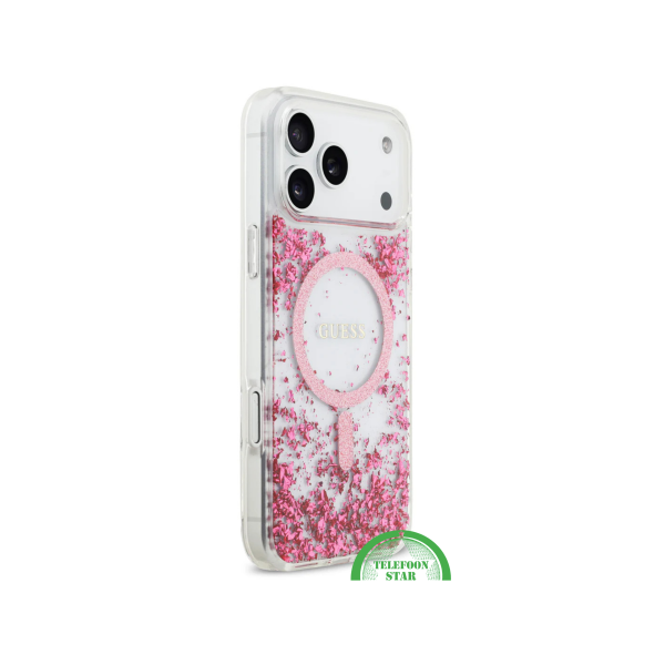 iPhone 17 Pro Max Guess MagSafe Hoesje &ndash; Roze Glitter Transparante Bescherming – foto 7