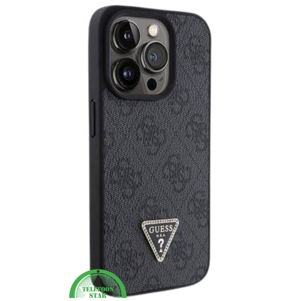 iPhone 15 Pro Hoesje met Gouden Ketting &ndash; Zwart Design met Logo en Bescherming – foto 2
