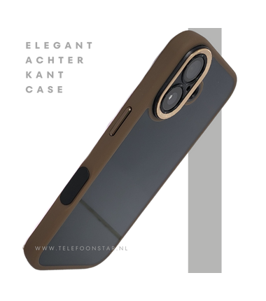 hoesje doorzichtig bruin randen silicone voor iPhone 17