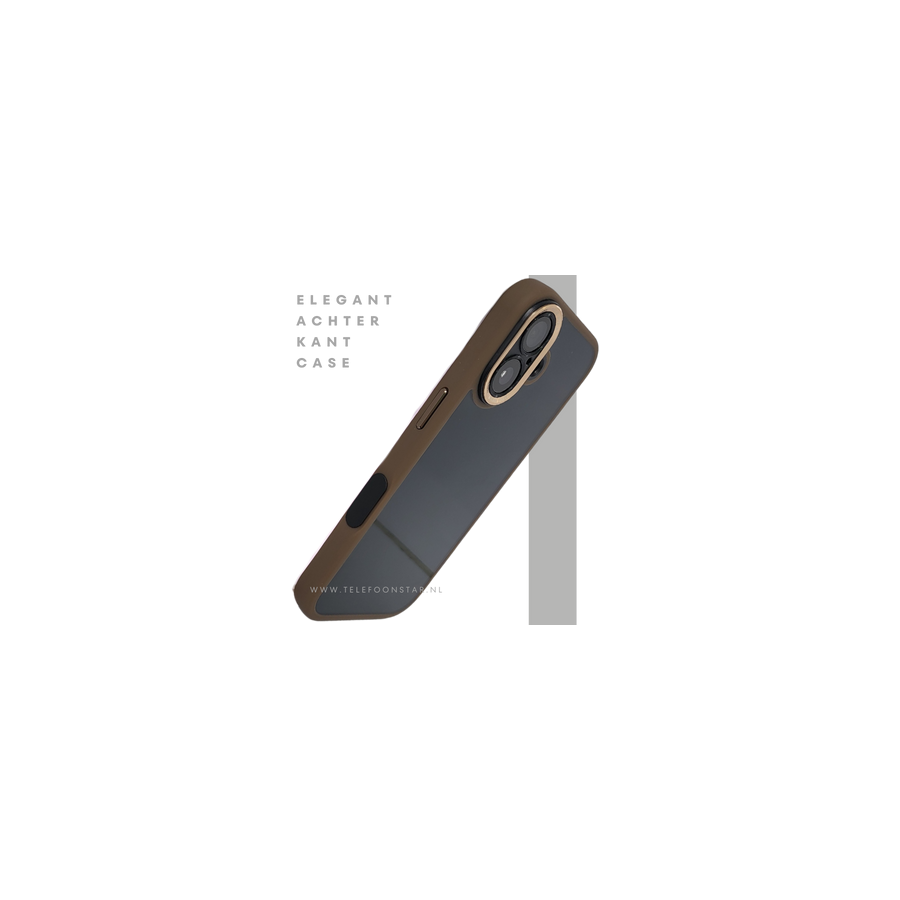 hoesje doorzichtig bruin randen silicone voor iPhone 17
