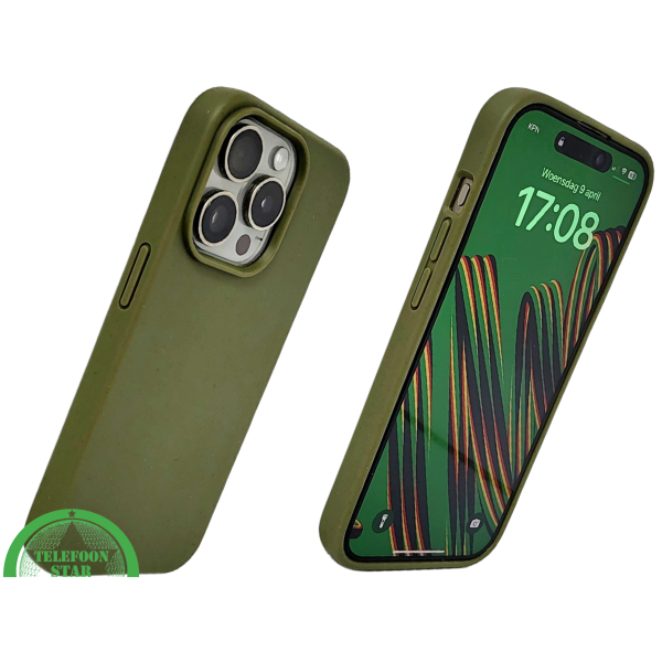 Donkergroen iPhone 15 Pro Max Hoesje Natuurlijke Bescherming &amp; Minimalistisch Design | Telefoonstar.nl – foto 2
