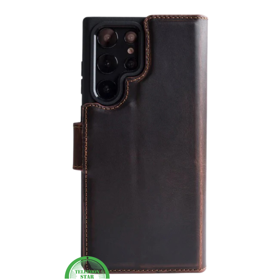 Backcover Hoesje voor S25 Ultra -Donker Bruin