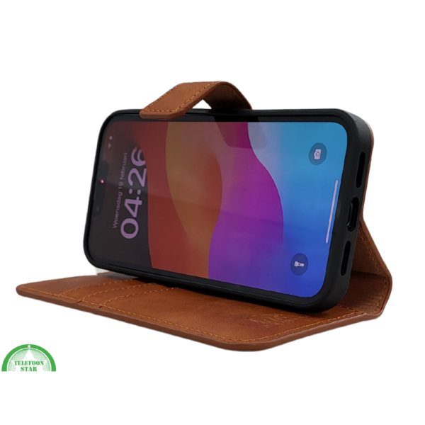 Wallet Case Licht Bruin 2 en 1 IPhone 16 E – foto 3