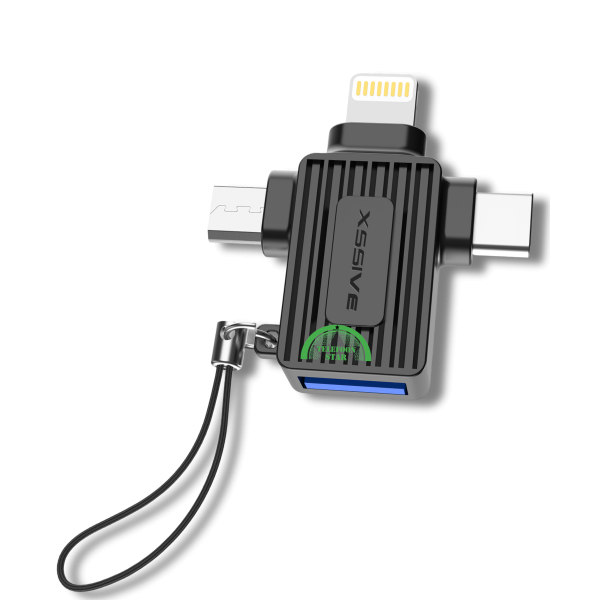 Crad Reader 3in1 OTG Adapter Lightning USB-C Micro-USB Zwart – foto 4