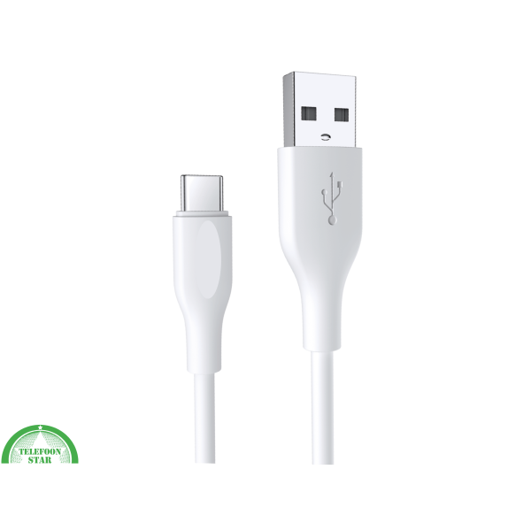 USB naar USB-C Kabel &ndash; 2 Meter &ndash; 2.4A Output &ndash; Snelladen &amp; Data &ndash; Wit – foto 5