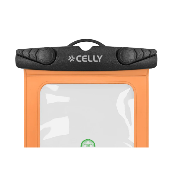 Celly Universele Waterdichte Telefoonhoes Oranje Kopen bij Telefoonstar – foto 4