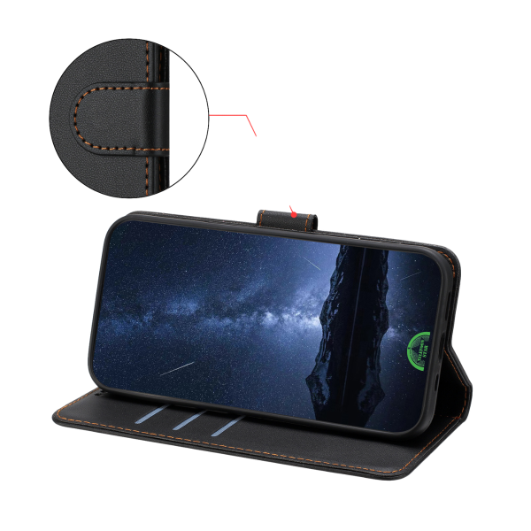 Hoesje voor Xiaomi 17 Ultra Bookcase Zwart Met Magneetsluiting En Pasjeshouder – foto 4