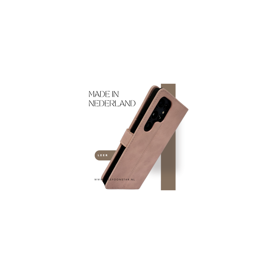 S25 Edge Lichtroze Boek Leer 100%