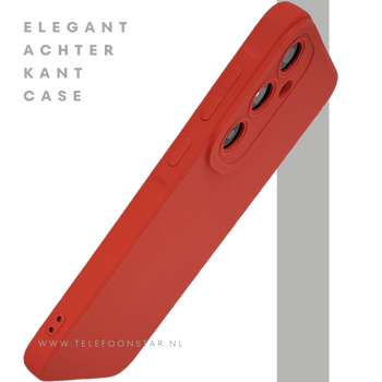 Samsung Galaxy A55 Hoesje Rood Schokbestendige Siliconen Backcover