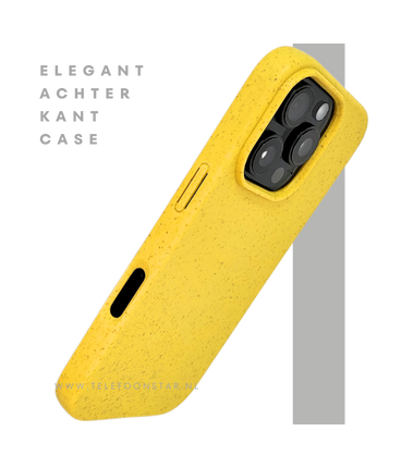 iPhone 16 Pro Geel Eco Hoesje &ndash; Biologisch Afbreekbare Matte Bescherming