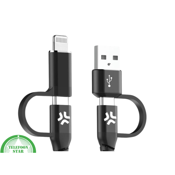 4-in-1 Oplaadkabel USB-C &amp; USB-A naar USB-C, Micro-USB en Lightning – foto 2