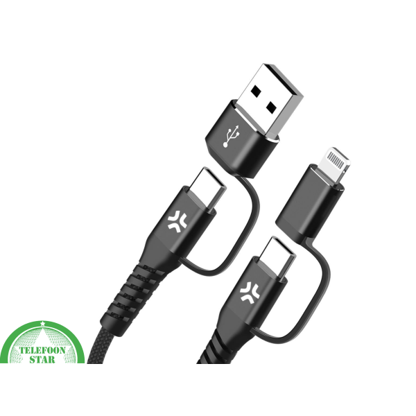 4-in-1 Oplaadkabel USB-C &amp; USB-A naar USB-C, Micro-USB en Lightning – foto 6