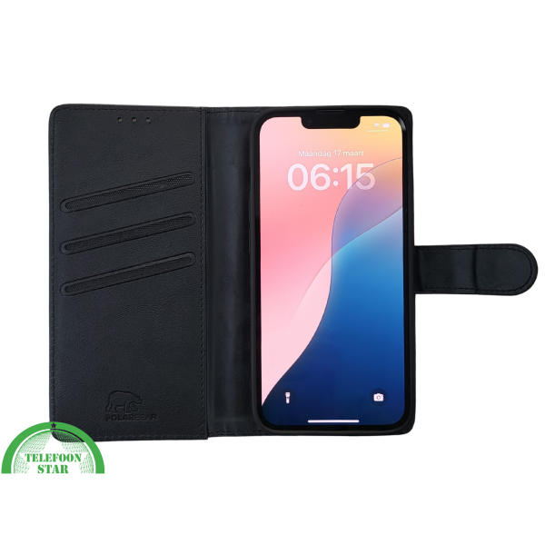 iPhone 16 Hoesje - Luxe Zwarte Bookcase, Wallet Case met Magneetsluiting – foto 4