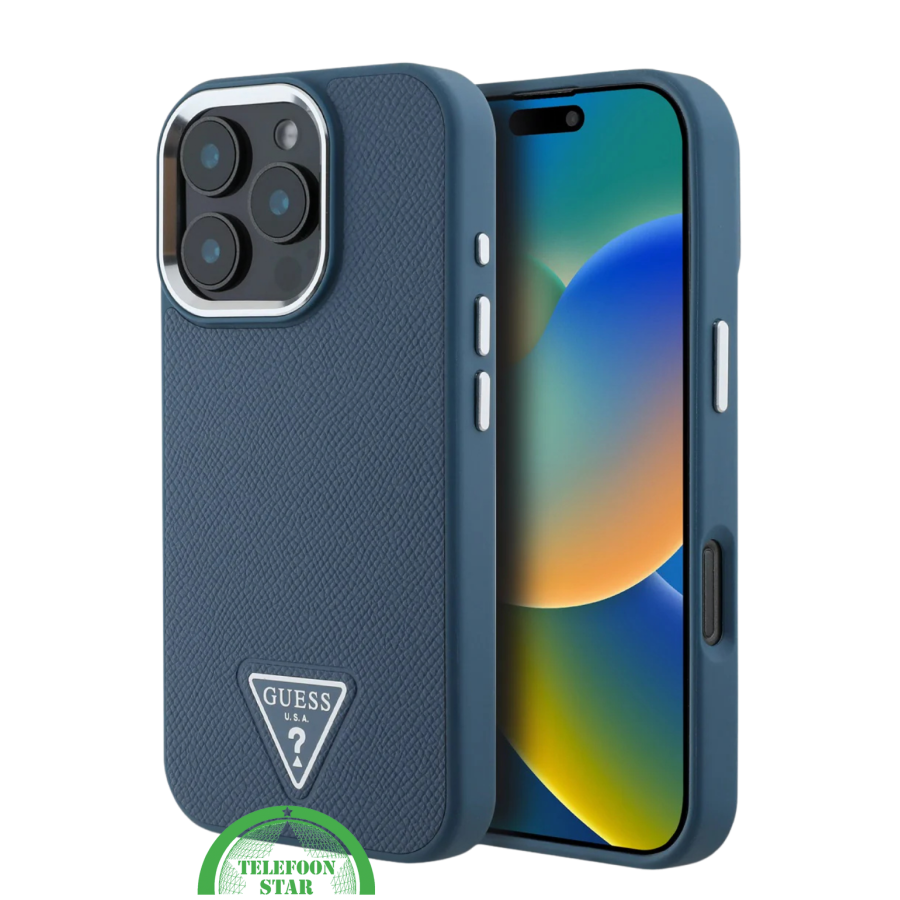 Hoesje voor iPhone 16 pro &ndash; Donkerblauw | Elegant Design met Luxe Bescherming