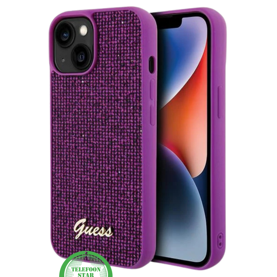 Hoesje voor iPhone 15 - Purple Shine Textile Armor   