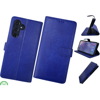 Samsung Galaxy S25 FE Boek Case Leer Stijlvolle en Beschermende Wallet Case Donkerblauw