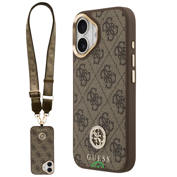 Guess iPhone 18e Hoesje Bruin Koord met Hoogwaardige kunstleder afwerking – foto 8