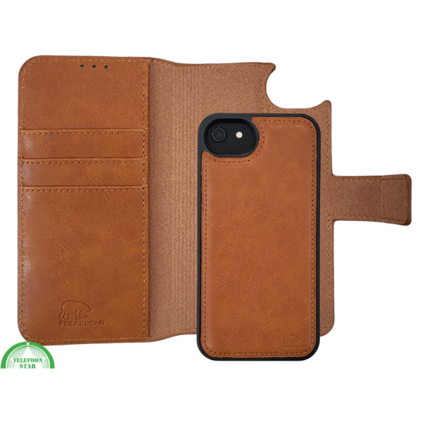 Wallet Case Licht Bruin 2 en 1 IPhone 16 E – foto 6