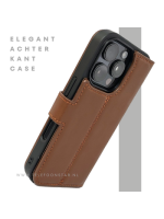 iPhone 16 Pro Max Insteekhoesje Bruin &ndash; Leren Look & Stijlvolle Bescherming