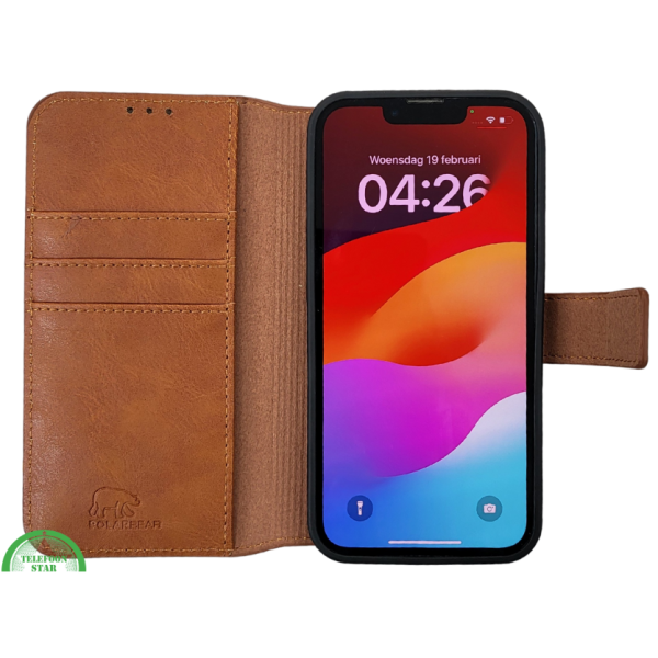 Wallet Case Licht Bruin 2 en 1 IPhone 16 E – foto 7