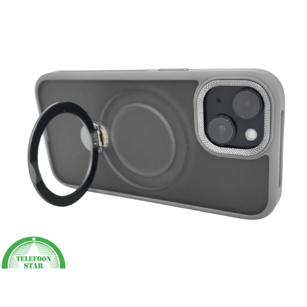 iPhone 15 Plus Hoesje Grijs &ndash; Met MagSafe-Ring &amp; Kickstand voor Extra Functionaliteit – foto 4