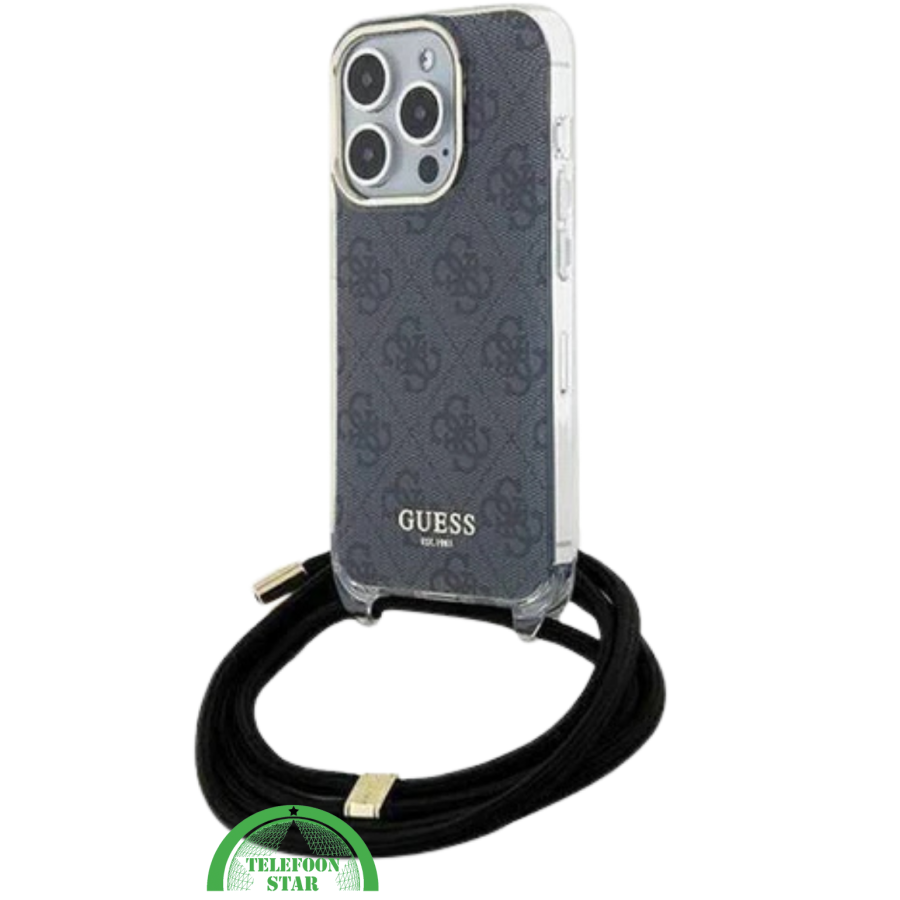 iPhone 15 Pro Beste Hoesje met Draagkoord &ndash; Donkerblauw Design met Bescherming