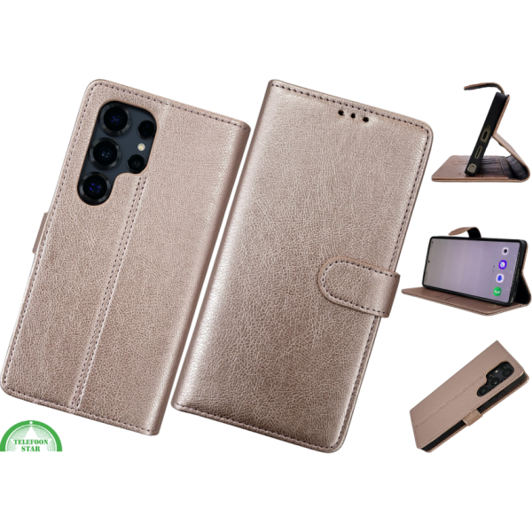 S25 Edge donker rose Leer Stijlvolle en Beschermende Wallet lather – foto 2